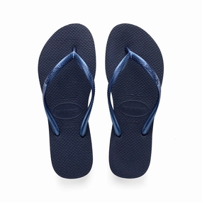 HAVAIANAS SLIM - NAVY BLUE Fuzzy Tall Slippers
