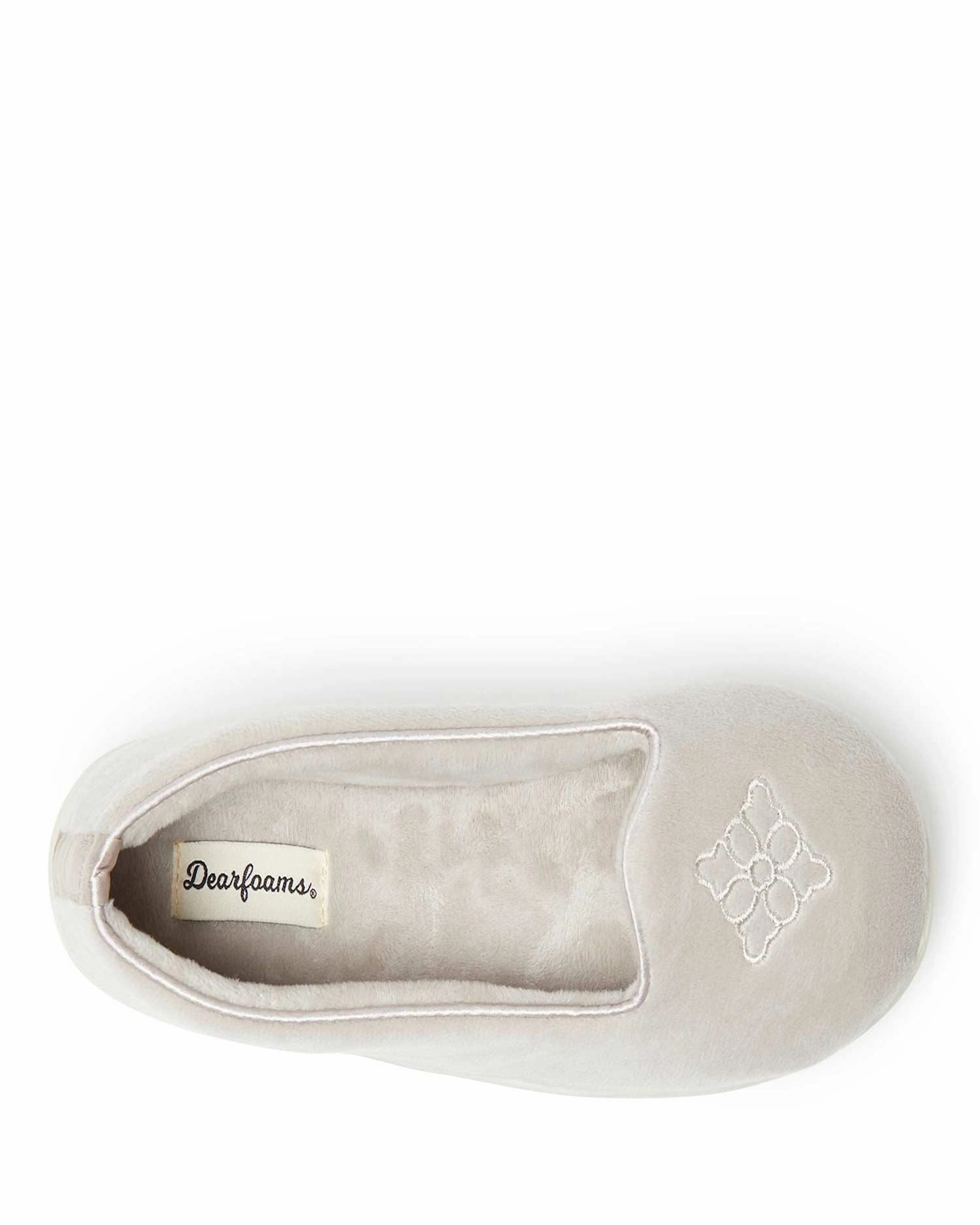 Dearfoams Womens Rebecca Microfiber Velour Closed Back House Slipper