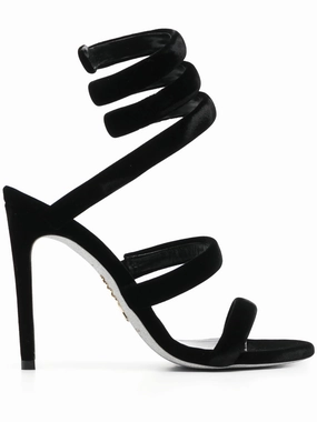 Cleo 110mm coiled-strap velvet sandals Crochet Sandals Free Pattern