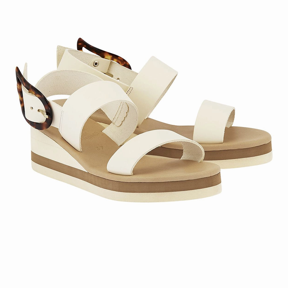 Sandals With Small Wedge Clio Rainbow Off White/Tortoiseshell