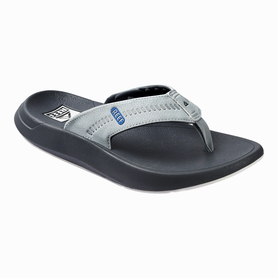 REEF Swellsole Cruiser Sandal-Grey/Light Grey/Blue Non Open Toe Sandals