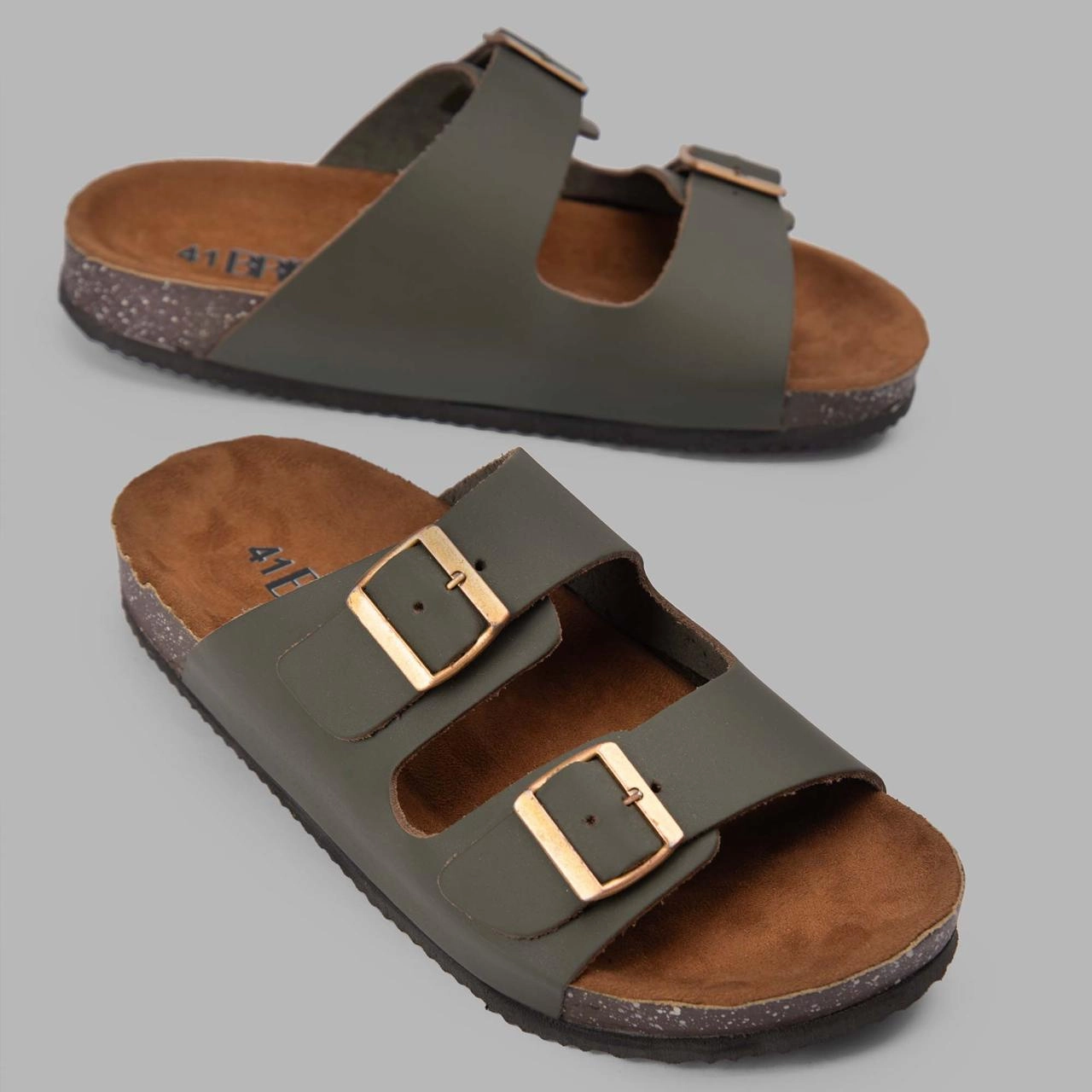 CloudStep | Comfy Footbed Slippers - Green 1911 Slides