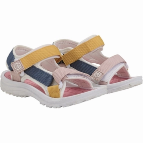 Color Kids Coral Blush Colorblock Sandals W. Velcro Wedge Slide Sandals