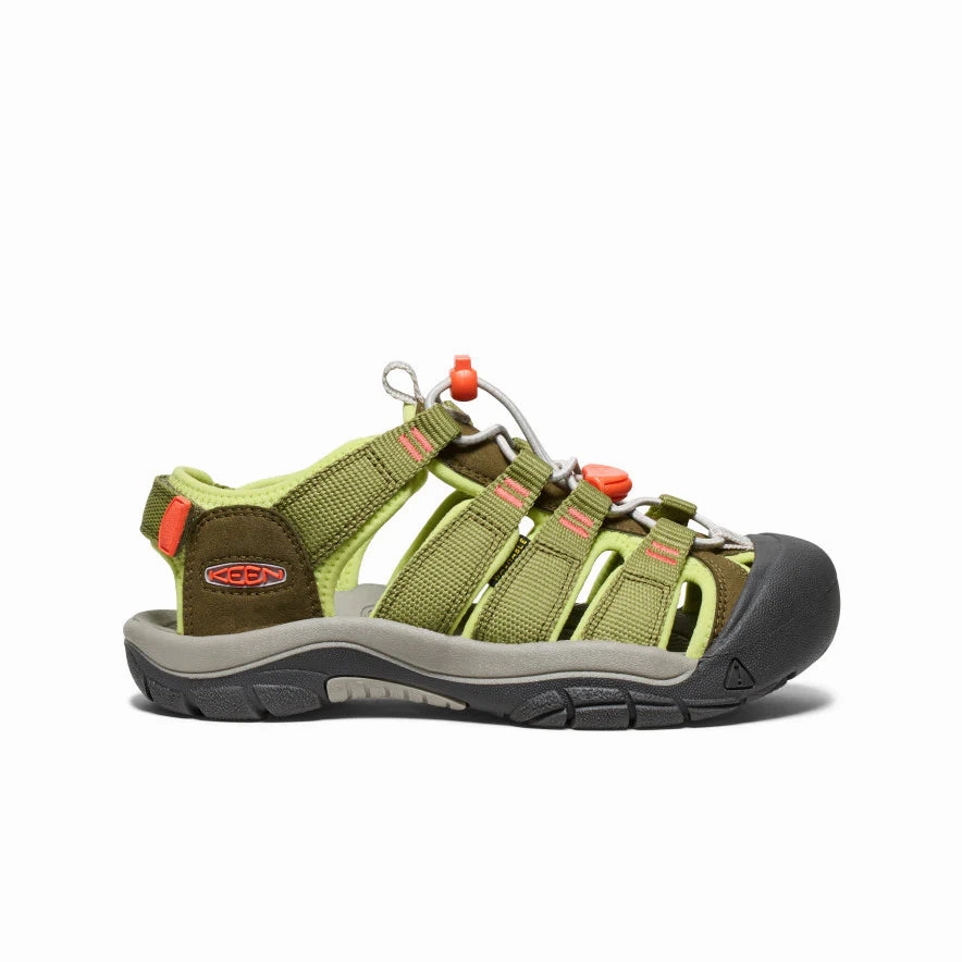 Keen Big Kids' (Sizes 1-7) Newport Boundless Youth Sandal - Dark Olive/Scarlet Ibis Glitter Sandals