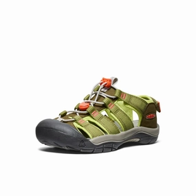 Keen Big Kids' (Sizes 1-7) Newport Boundless Youth Sandal - Dark Olive/Scarlet Ibis Comfortable Sandals For Work