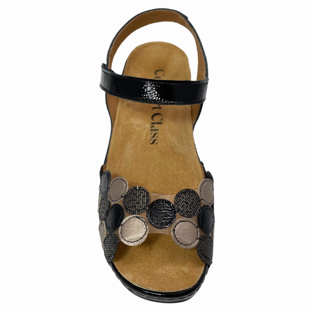 Warehouse Dress Shoes Comfort Class Belmont Kristal Black Sandal (Women's)