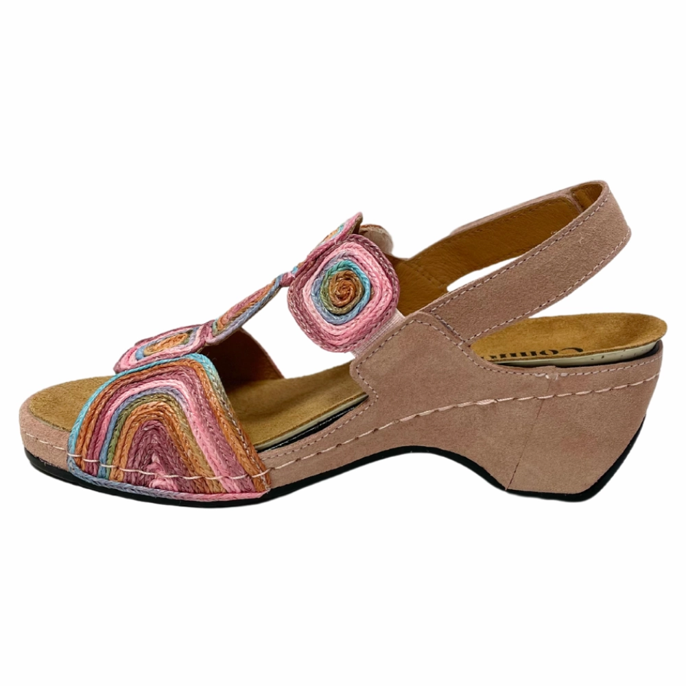 Comfort Class Georgia Pink Suede Combo Sandal (Women's) Sandals Antigua Booking