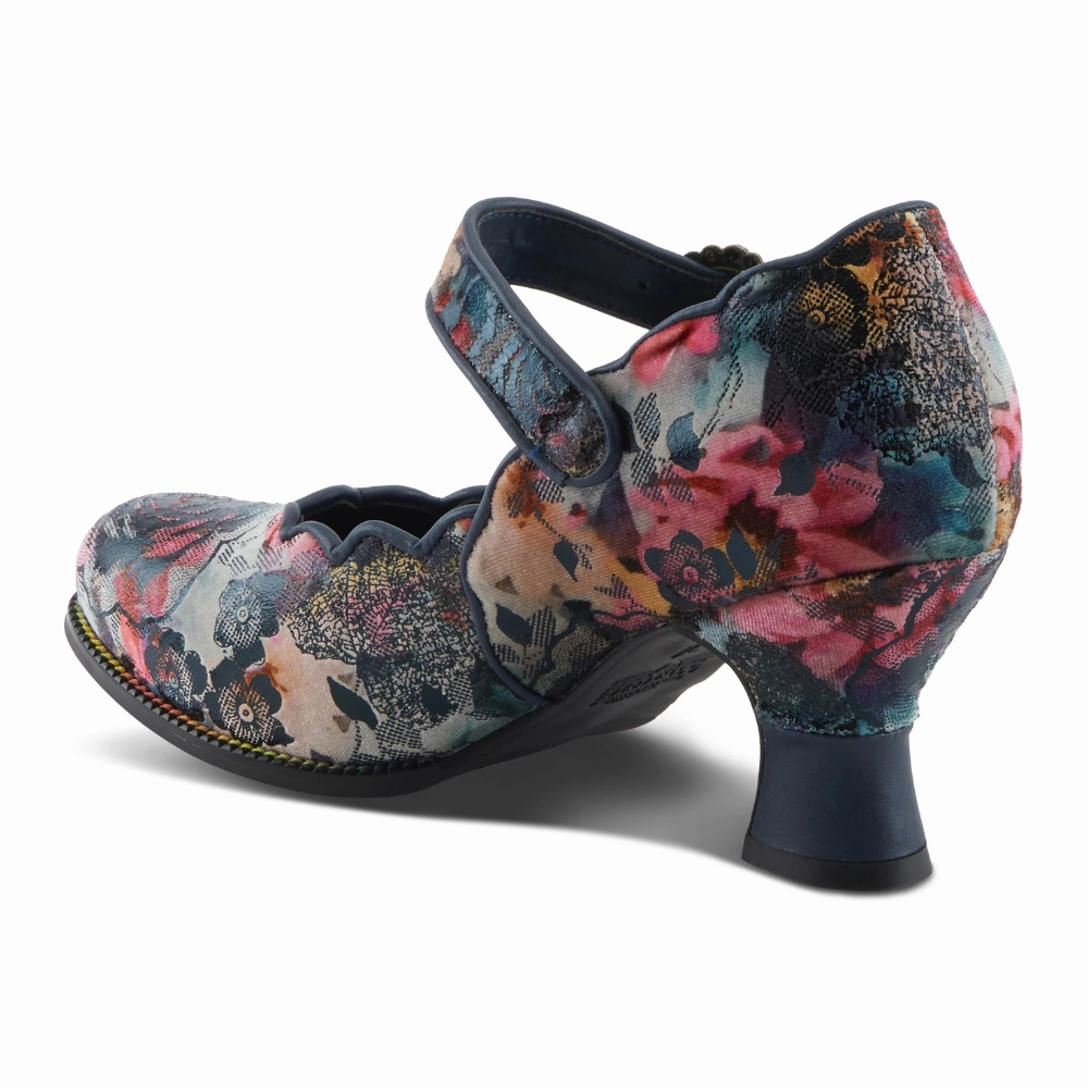 Dark Burgundy Dress Shoes L'artiste By Spring Step Adodora-Prit Navy Multi Textile Pump (Women's)