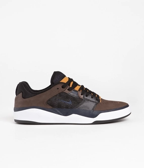 Nike Low-top Track And Field Shoes Nike SB Ishod Premium Shoes - Baroque Brown / Obsidian - Black