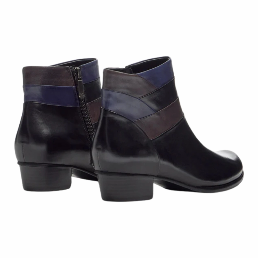 Regarde Le Ciel Stefany 390 Black/Muddy/Melanzana Leather Bootie (Women's) Kids Hiking Boots