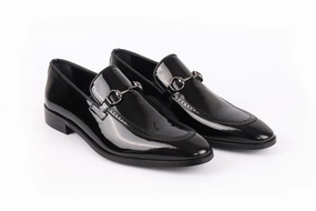 Shoes For Navy Dress Edroy Patent Leather Horsebit Buckle Dress Shoes