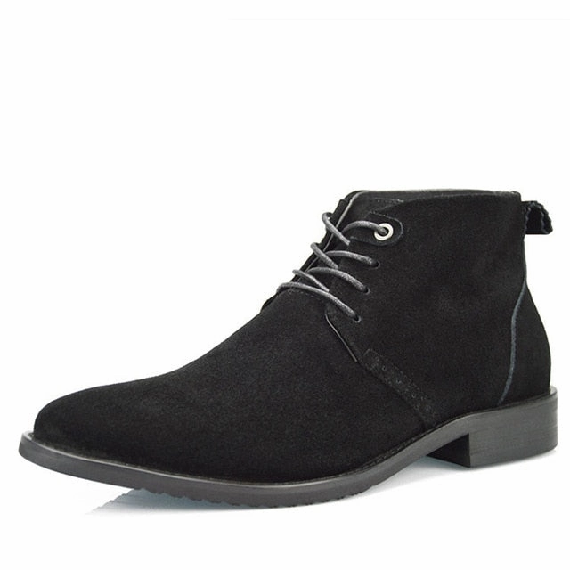 Knee High Western Boots Real Leather Luxury China Designer Casual Brand Male Cow Suede Boot Social Formal chukka Shoe Chelsea Office Footwear for Men de