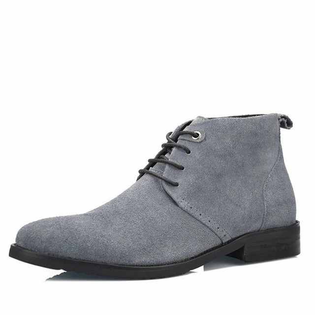 Real Leather Luxury China Designer Casual Brand Male Cow Suede Boot Social Formal chukka Shoe Chelsea Office Footwear for Men de Bunny Boots Alaska