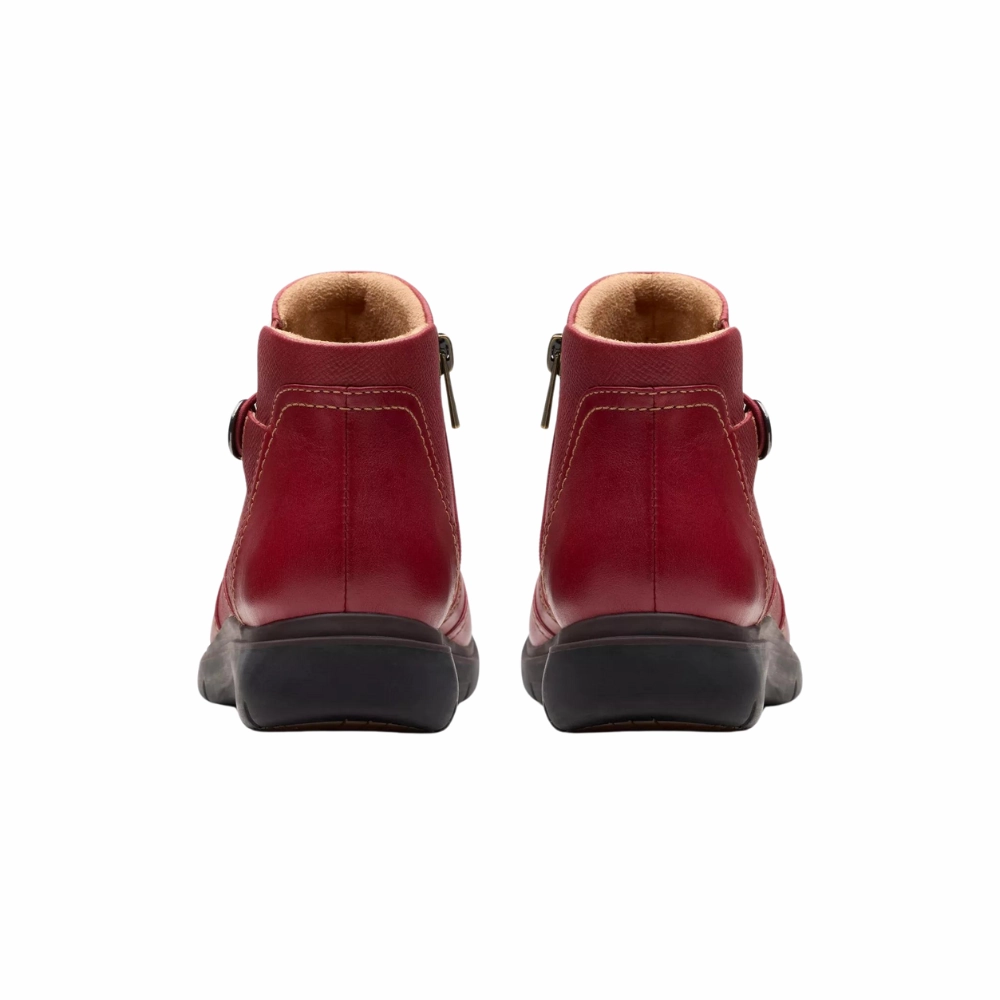 Clarks Certina Joy Red Leather Boot (Women's) Cowboy Boots For Summer