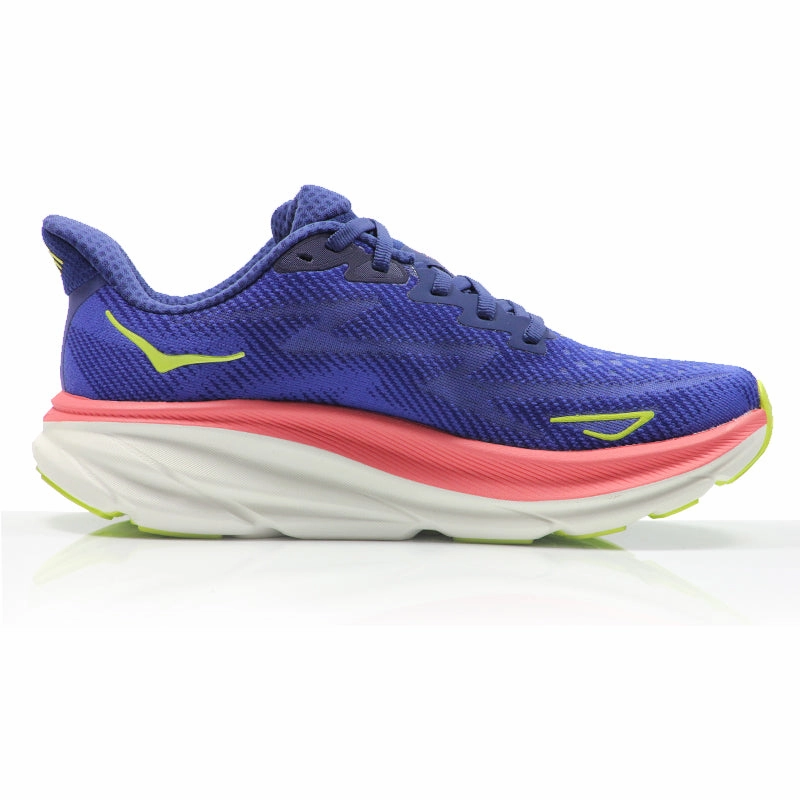 Hoka One One Clifton 9 Women's Wide Fit Running Shoe - Evening Sky/Coral Best Deals On Running Shoes