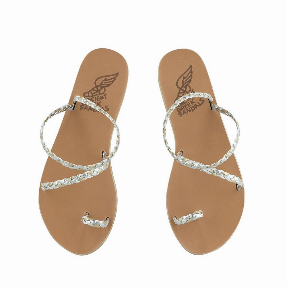 Eleftheria Platinum/Silver Sandals Comfortable For Walking