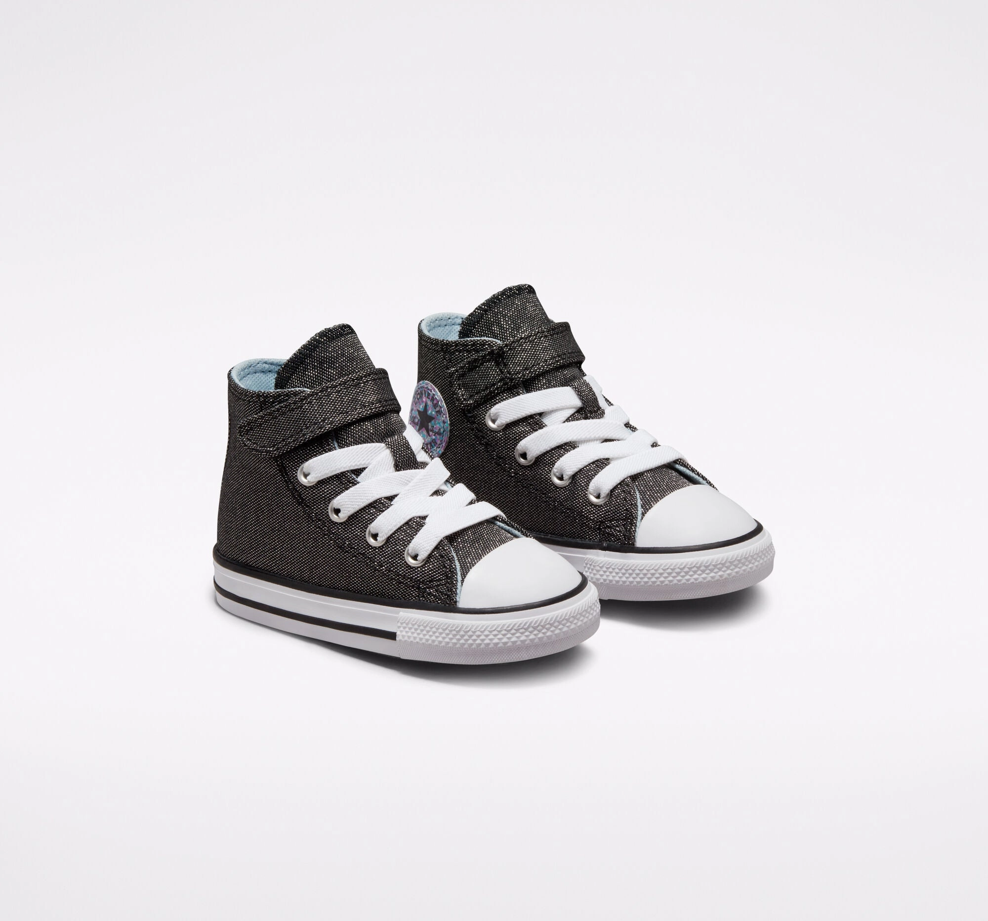 Converse scarpa sneakers da bambina Chuck Taylor All Star Easy-On Glitter 772877C nero bianco Best Cross Training Sneakers