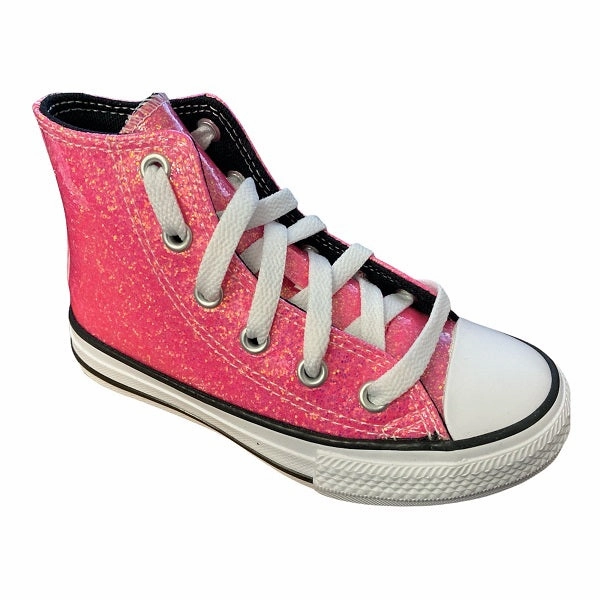 Converse scarpa sneakers da ragazza Chuck Taylor All Star Glitter  672098C rosa nero Clog Sneakers