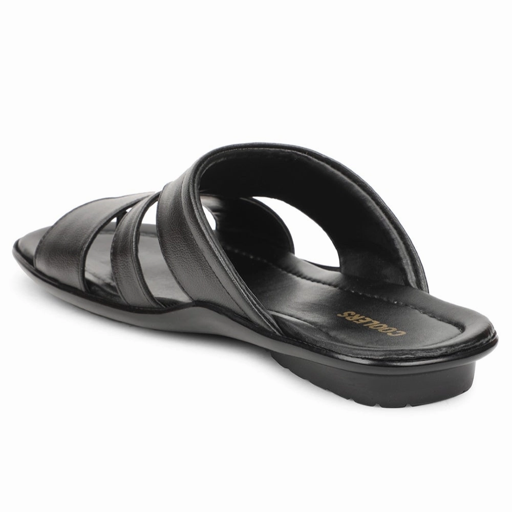 Coolers Black Casual Slipper For Men COOL99-704 By Liberty Heeled Slippers