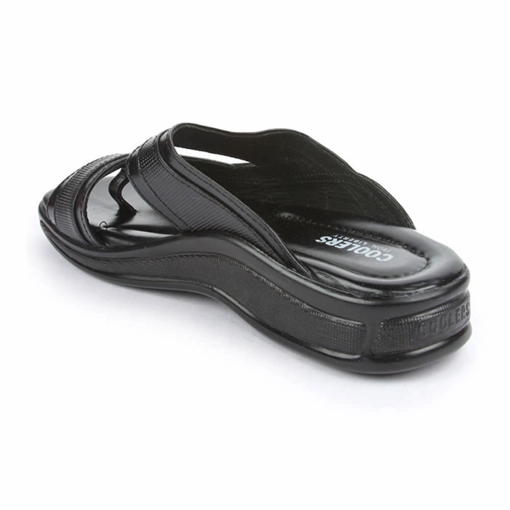 Coolers Casual Black Slippers For Men 2050-01 By Liberty Tasmanian Slippers