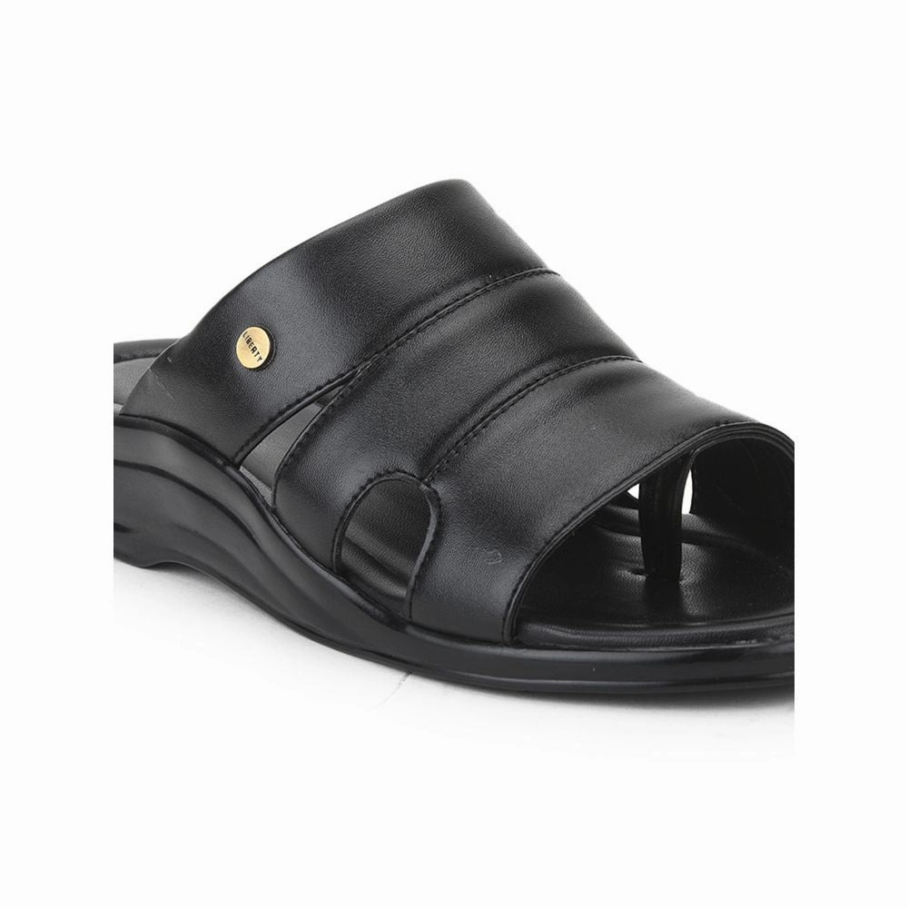 Slides And Clogs Coolers Casual Black Slippers For Men 7123-510 By Liberty