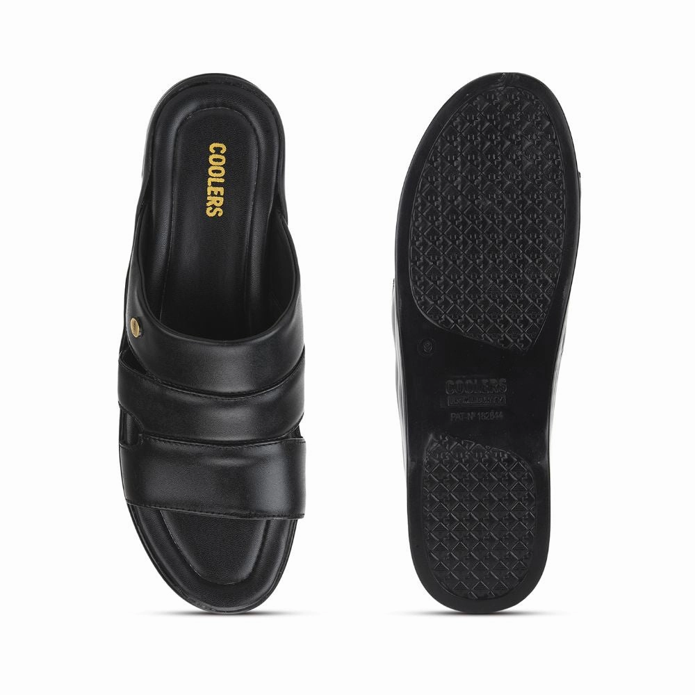 Coolers Casual Black Slippers For Men 7123-510 By Liberty Knockoff Ugg Slippers