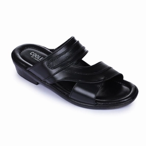 Coolers Casual Black Slippers For Men 7153-37 By Liberty Primark Slippers