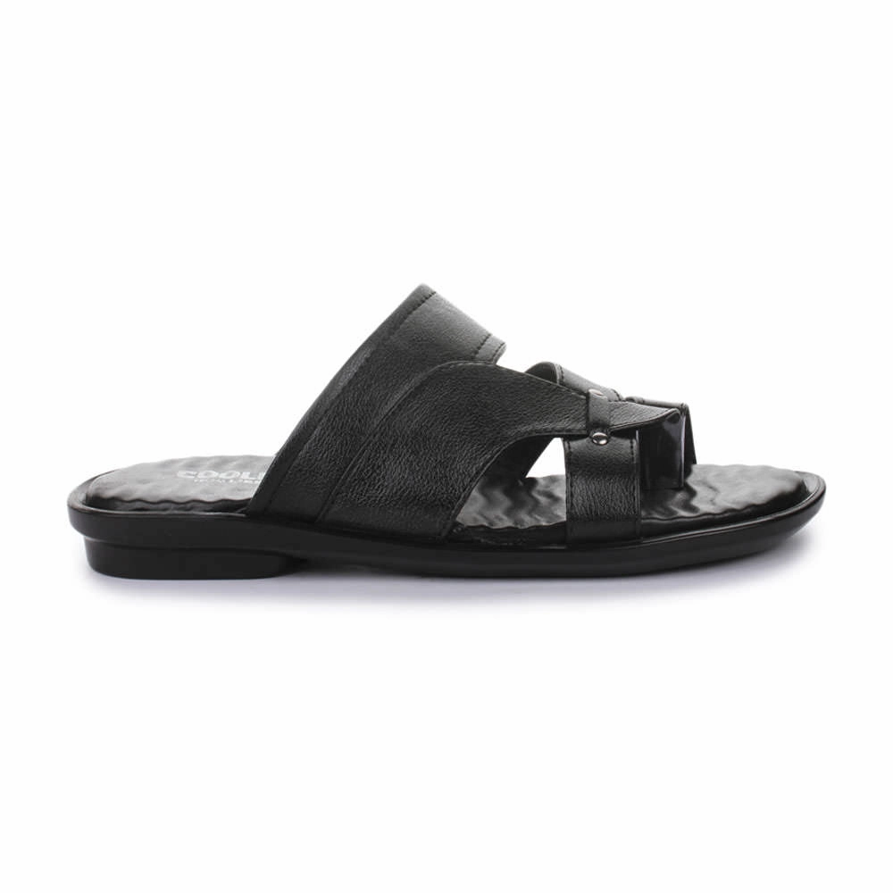 Baguette Slides Coolers Casual Black Slippers For Men TRL-113 By Liberty
