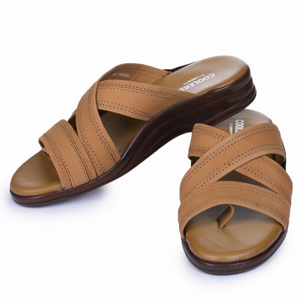 Coolers Casual Brown Slippers For Men 7123-61 By Liberty Sandal Slippers