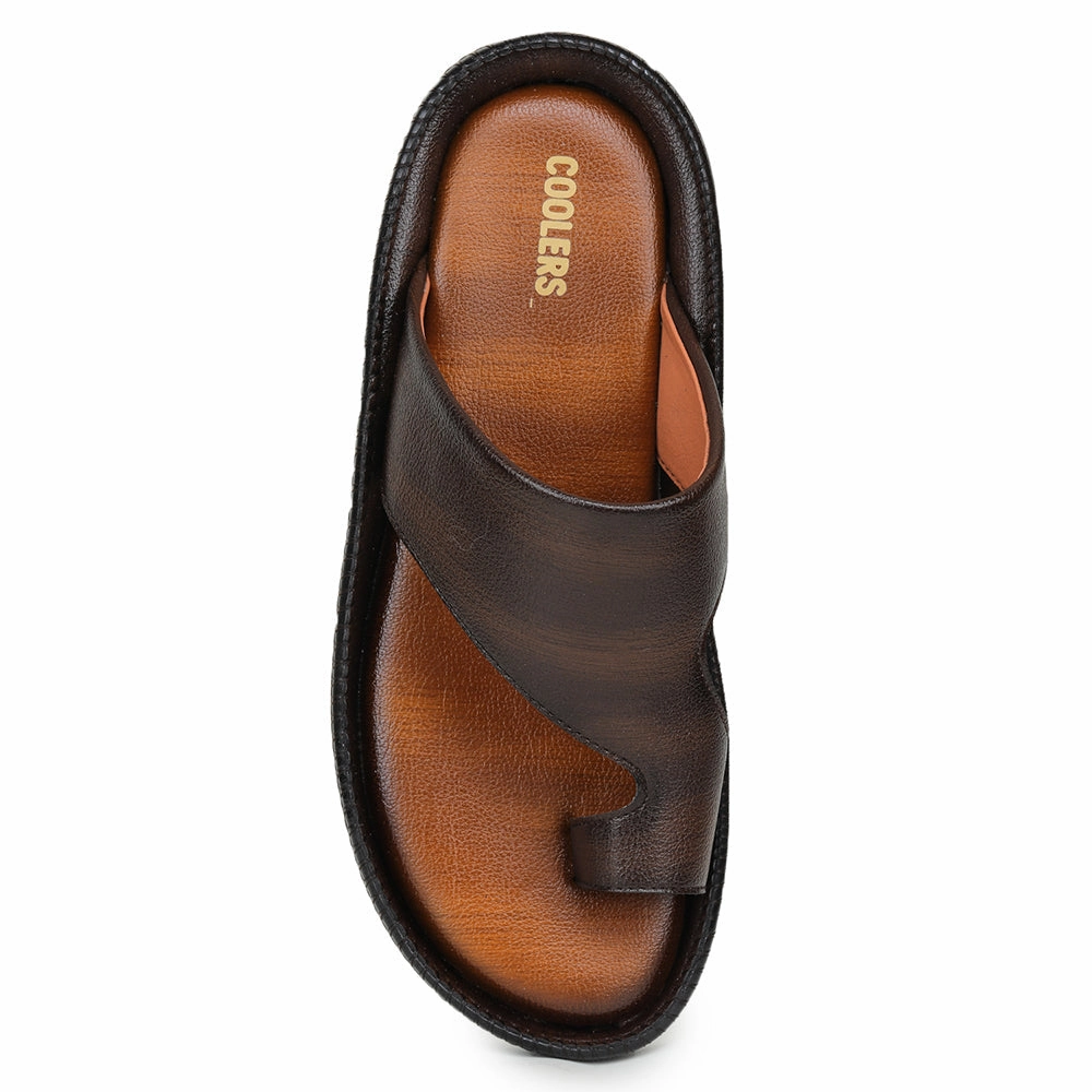 Coolers Casual Brown Toe Ring Slippers For Men JPL-222 By Liberty Sandals Naturalizer