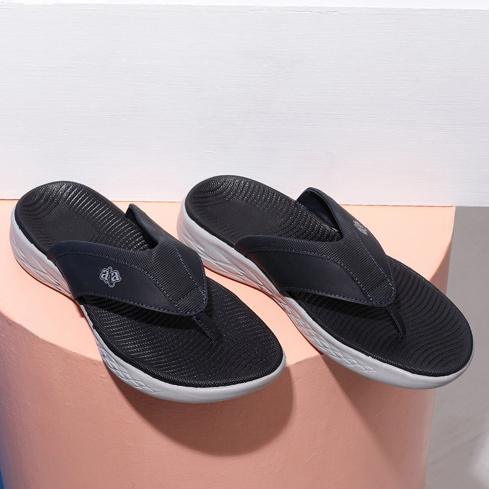 Coolers Casual Navy Blue Flip-Flop For Men IMPACT-6 By Liberty Sandals With Bunions