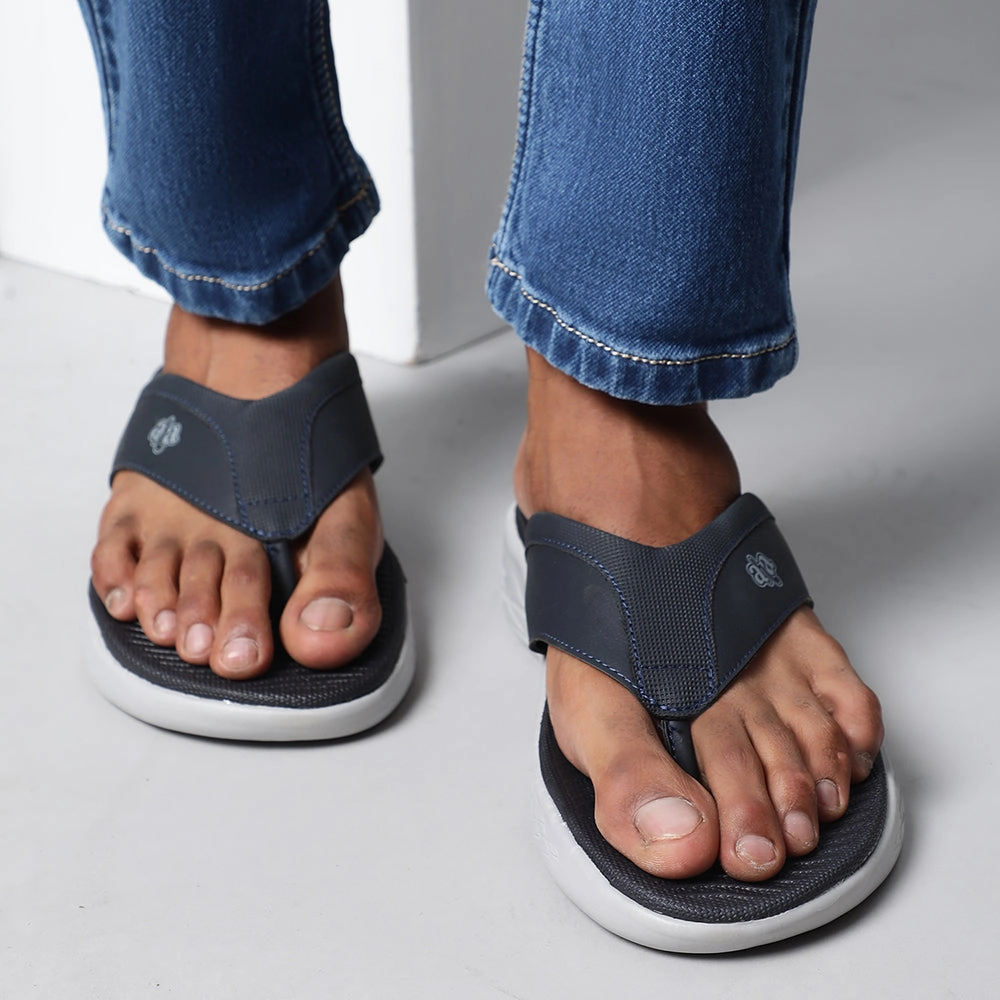 Versace Sandals Coolers Casual Navy Blue Flip-Flop For Men IMPACT-6 By Liberty