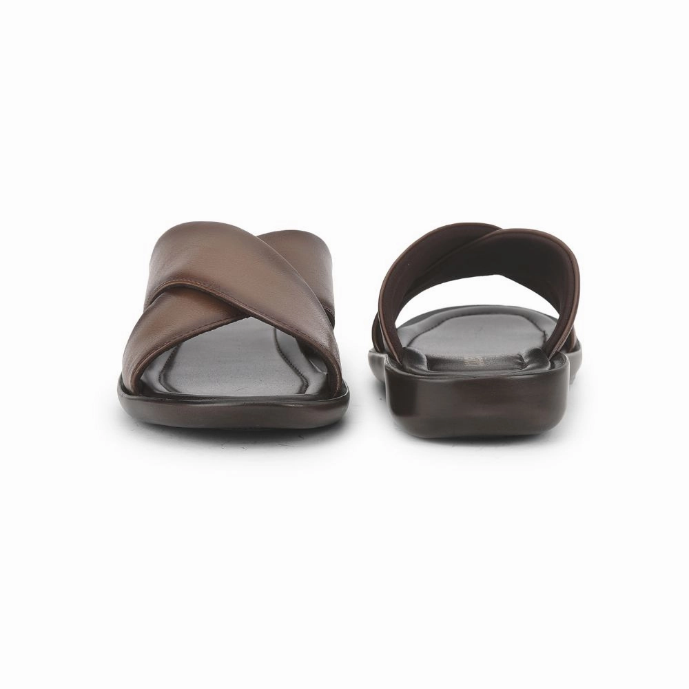 Cow Print Slides Coolers Tan Casual Slippers For Men CROSS-1E By Liberty