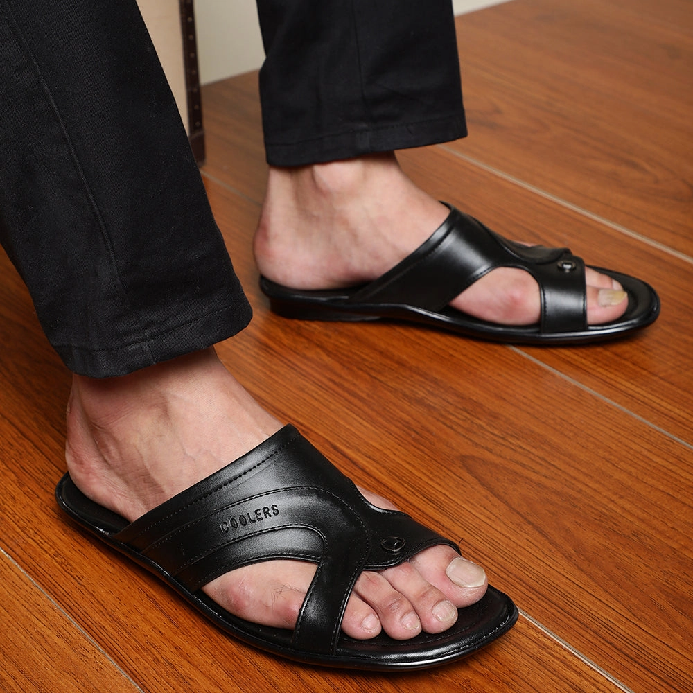 Walmart Slippers Coolers Casual (Black) Slippers For Men COOL99-12 By Liberty