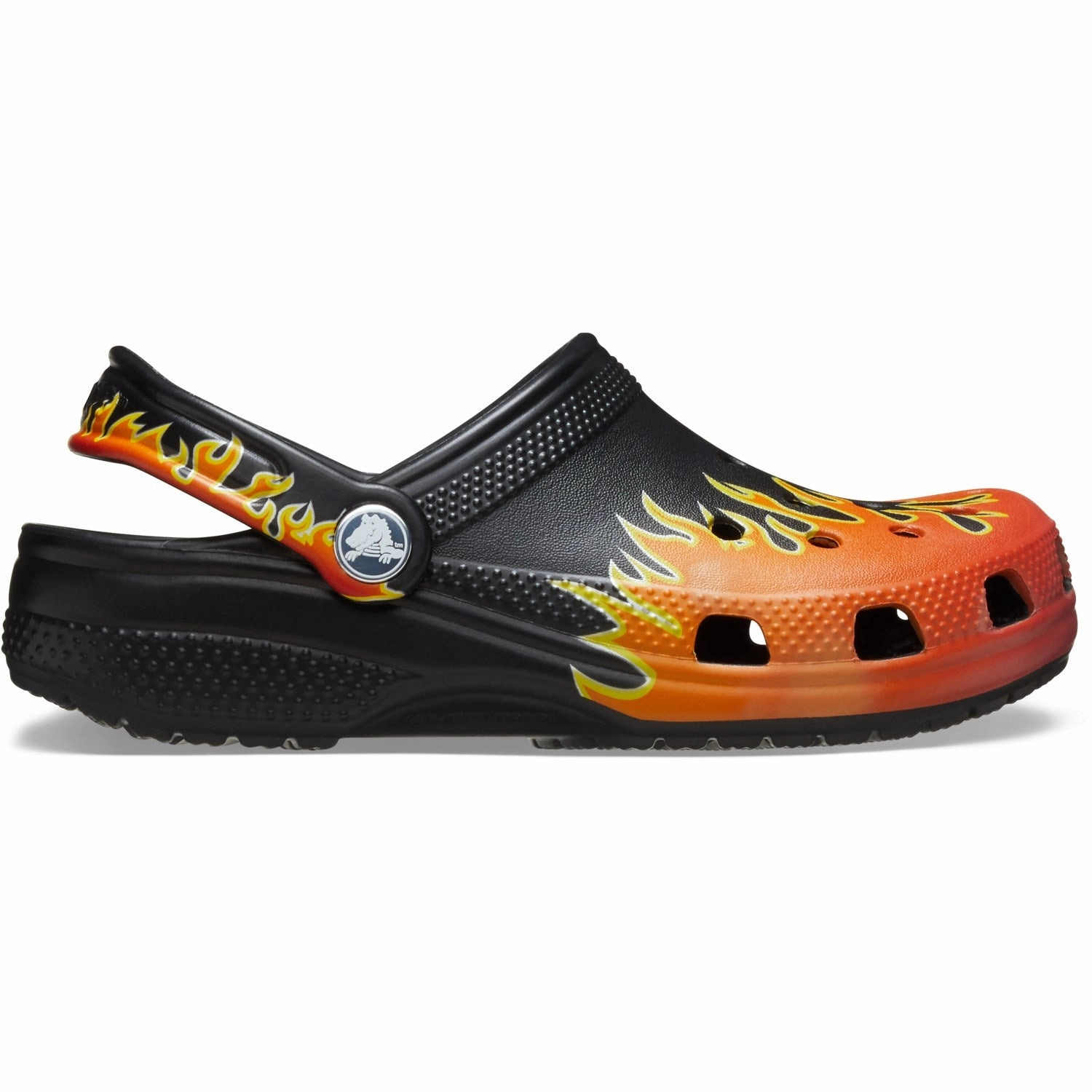 Crocs Black/Multi Classic Flames Clog Sandals 2024