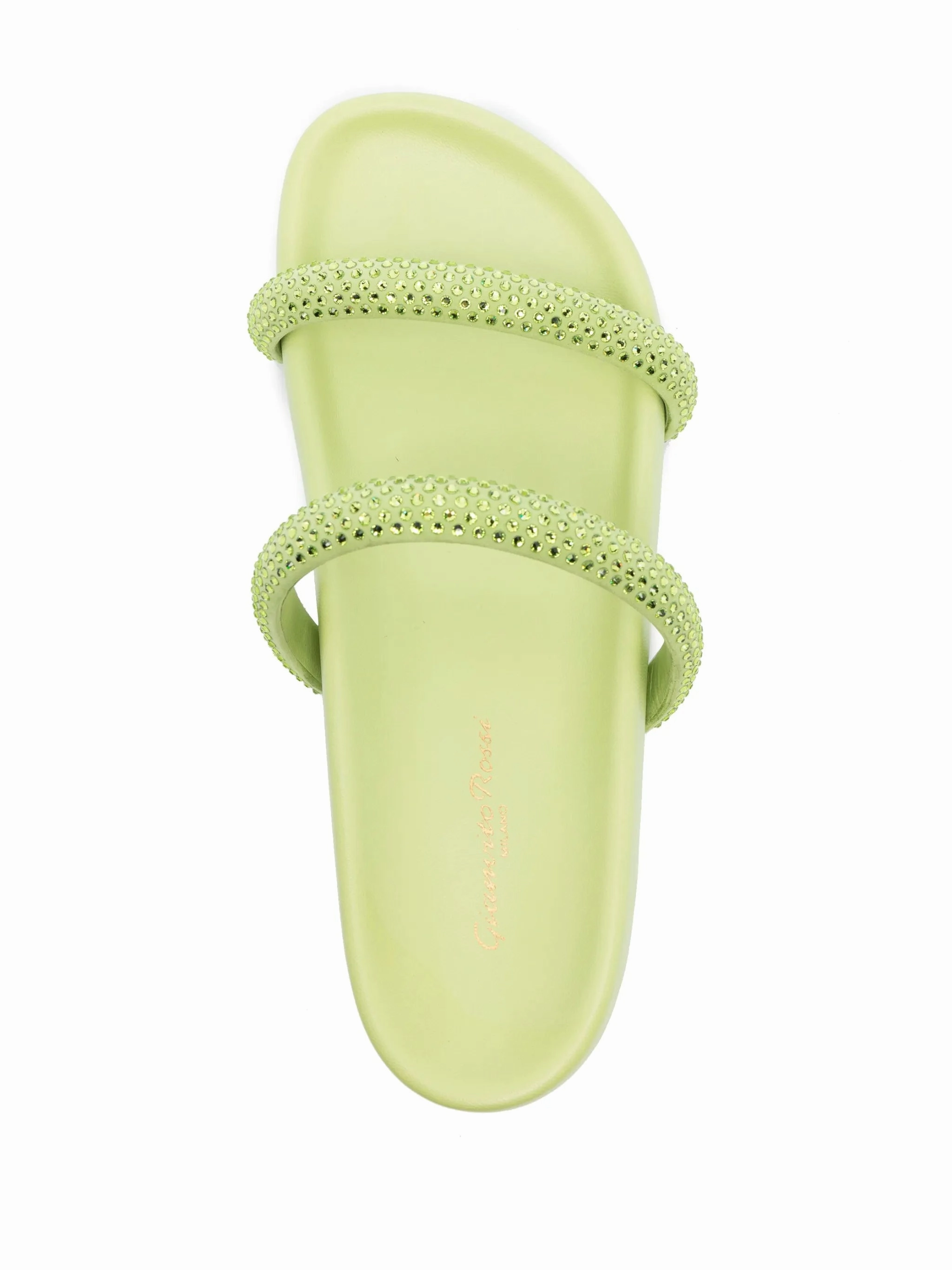 Rose Gold Flat Shoes Croissette double-strap crystal-embellished sandals