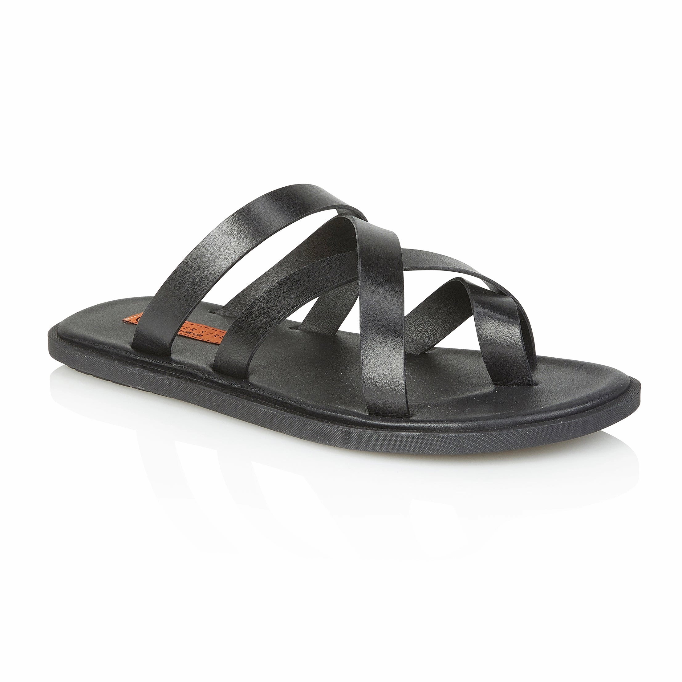 Crouchend Leather Sliders - Black Covered Sandals