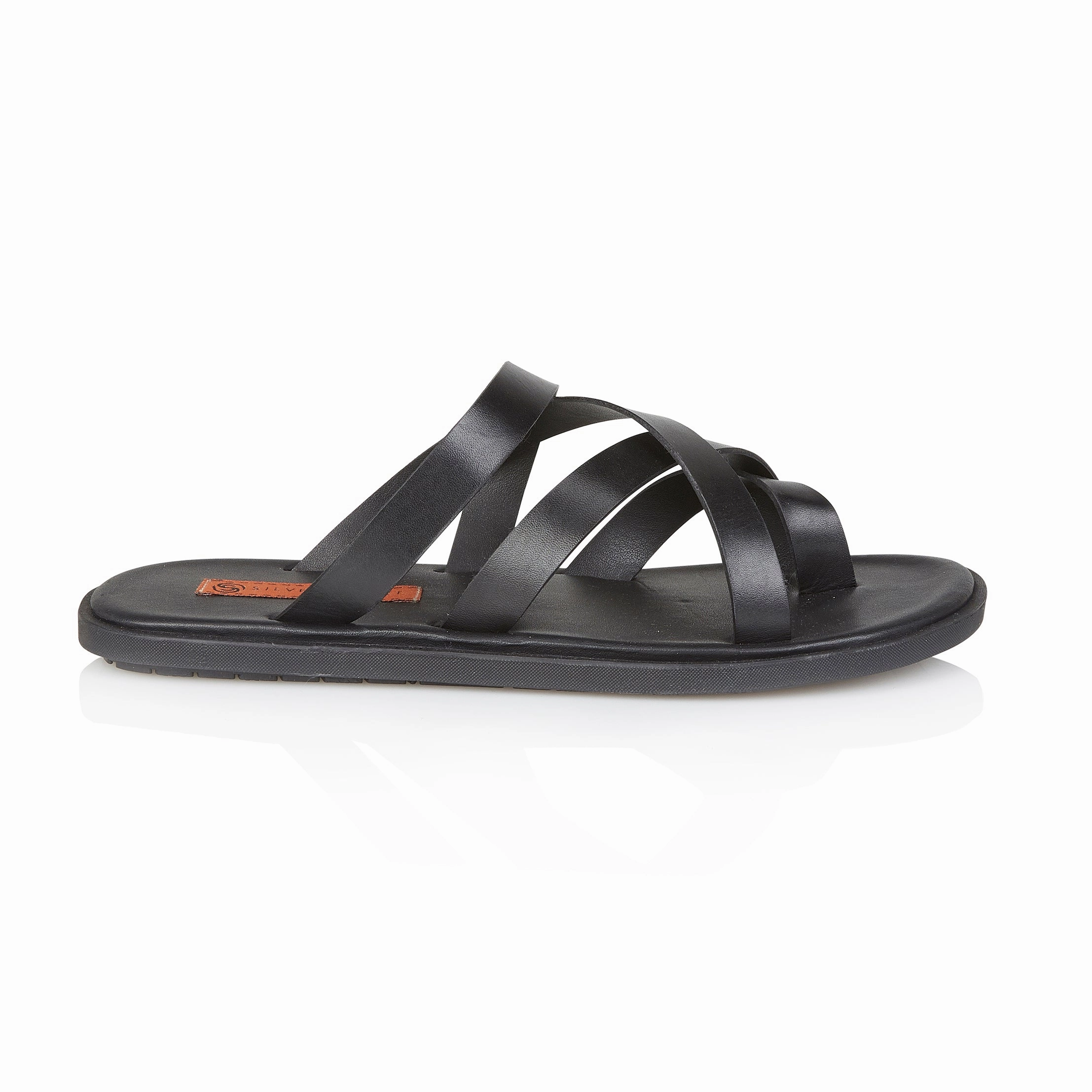 Crouchend Leather Sliders - Black Walking Sandals With Arch Support