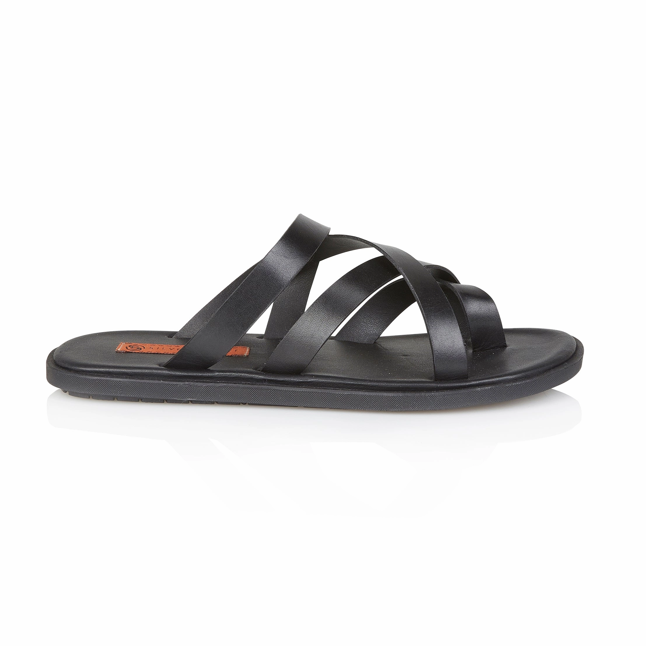 Birkenstock Sandals Rubber Crouchend Leather Sliders - Black