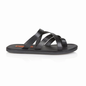 Sandals Cruise Crouchend Leather Sliders - Black