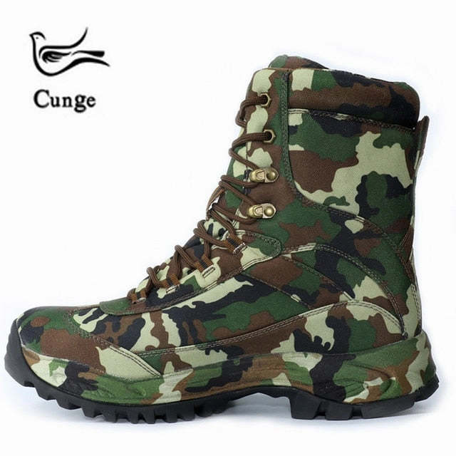 CUNGE Outdoor Tactical Sport Men's Shoes For Camping Climbing boots Men Hiking Boots Mountain Non-slip waterproof hunting boots Rod Patrick Boots