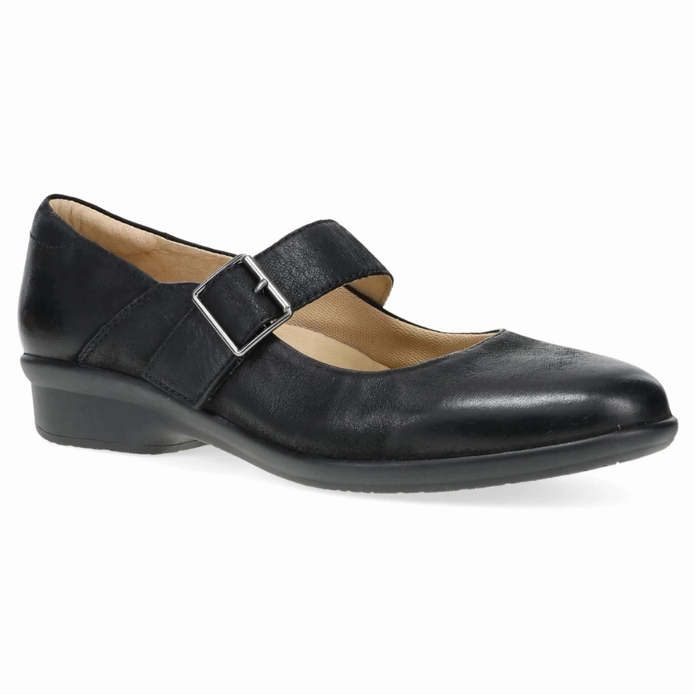 Dansko Collette Black Burnished Nubuck Mary Jane (Women's) Dress Shoes Drawing Reference