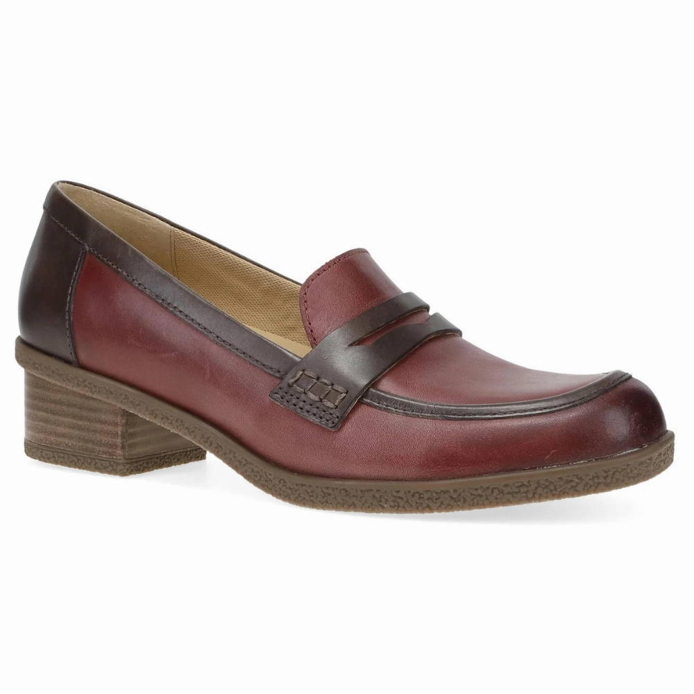 Dansko Danica Plum/Chocolate Waterproof Burnished Leather Loafer (Women's) Ralph Lauren Dress Shoes
