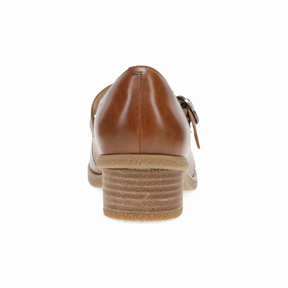 Vivo Dress Shoes Dansko Deirdra Tan Waterproof Burnished Leather Mary Jane (Women's)