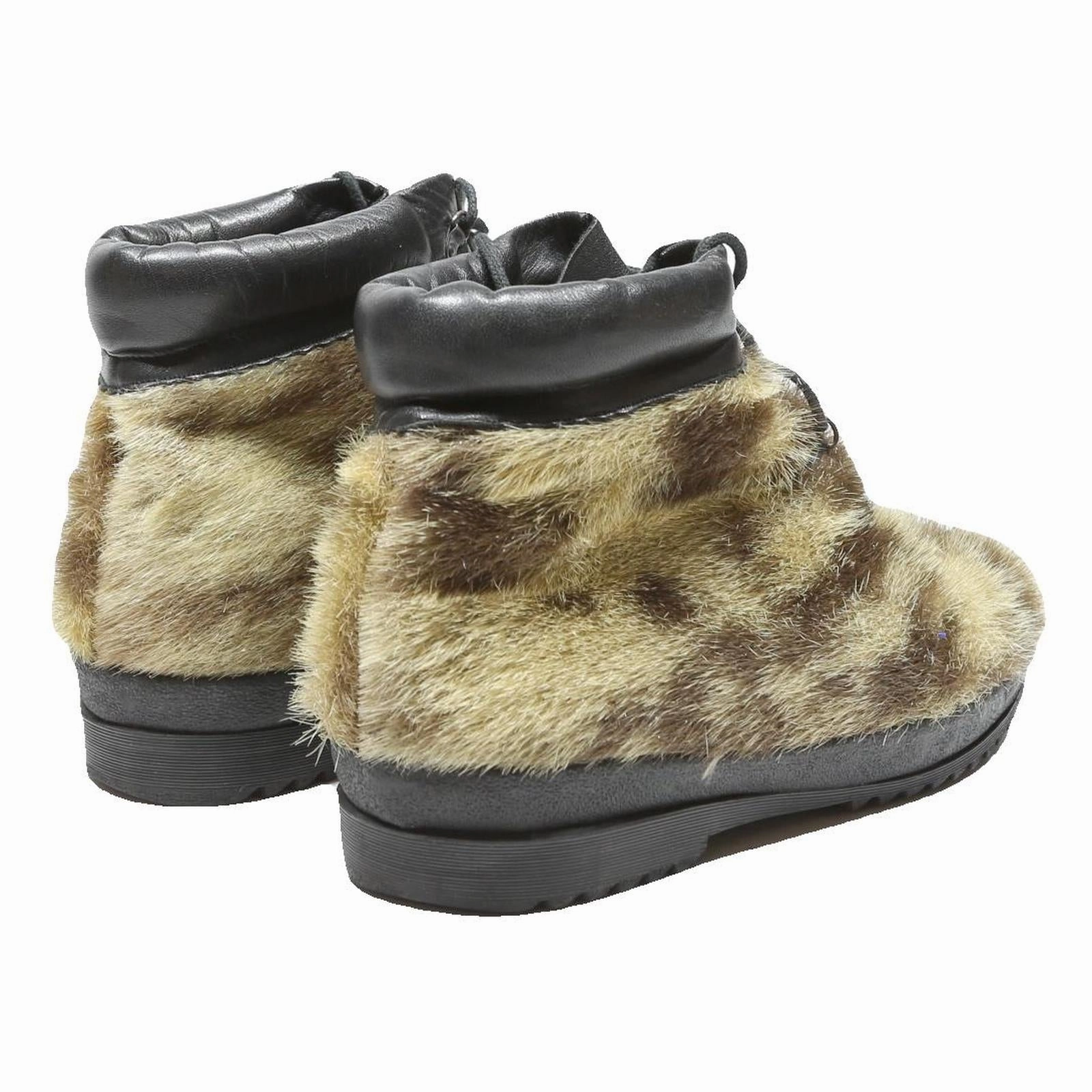 Sun Boots DATCHA Womens Ankle Boots Synthetic Beige Brown UK 7 Comfortable Casual