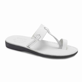 Sandals Sales David - Leather Open Toe Sandal | White