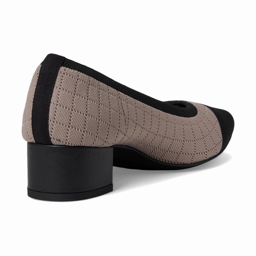 David Tate Carla Taupe/Black Stretch Pump (Women's)