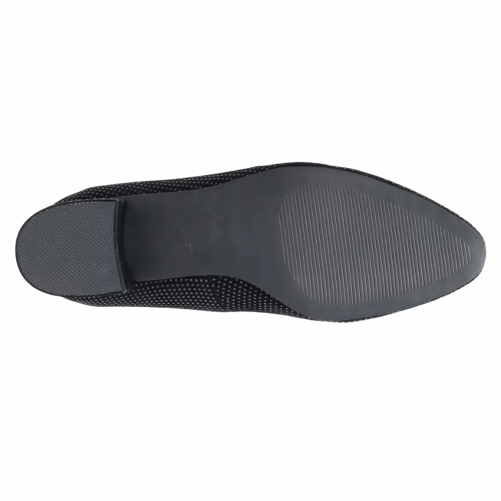 Dress Shoes Rubber Sole David Tate Culture Black Mini Lizard Leather Pump (Women's)