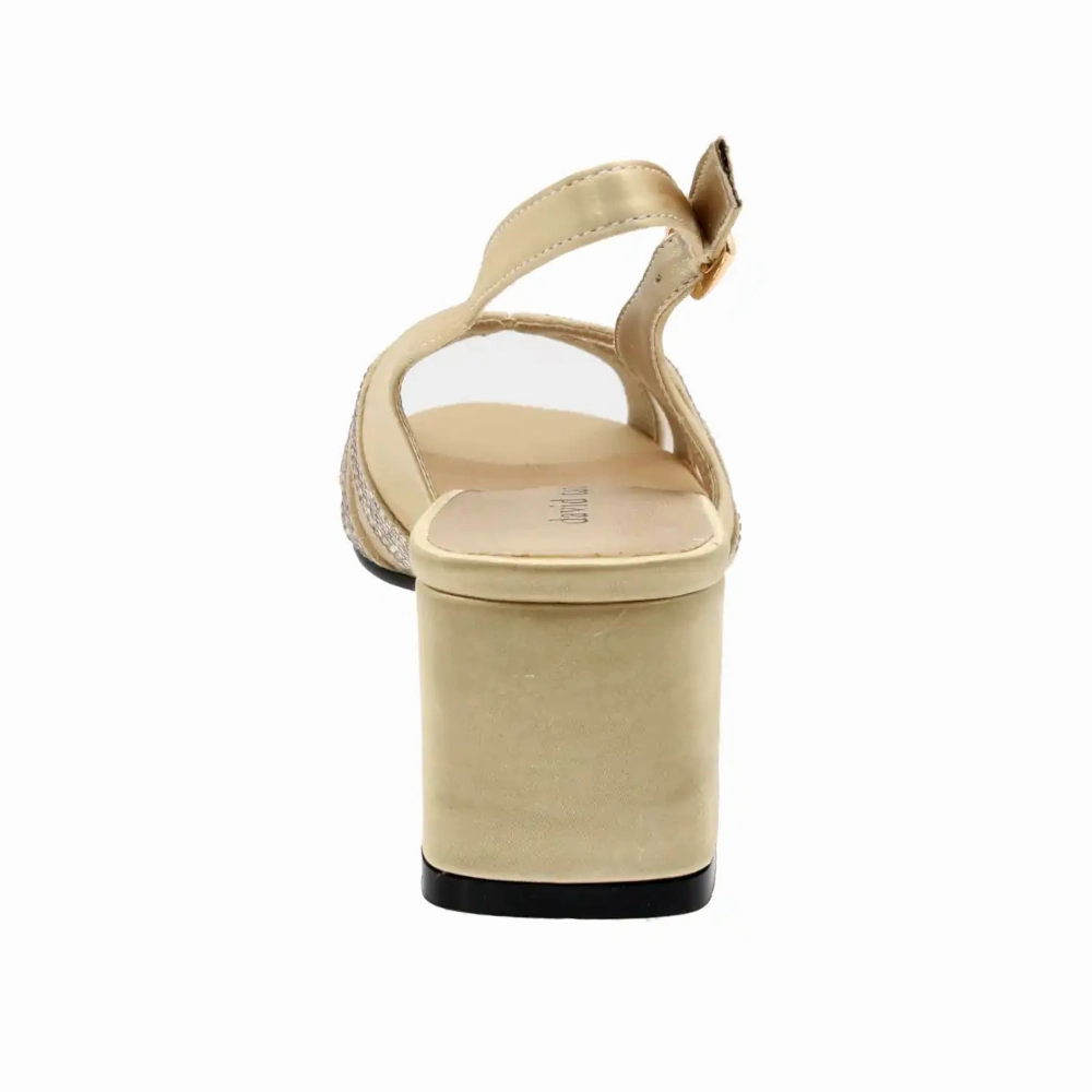 David Tate Desire Champagne Satin Heel Sandal (Womens)