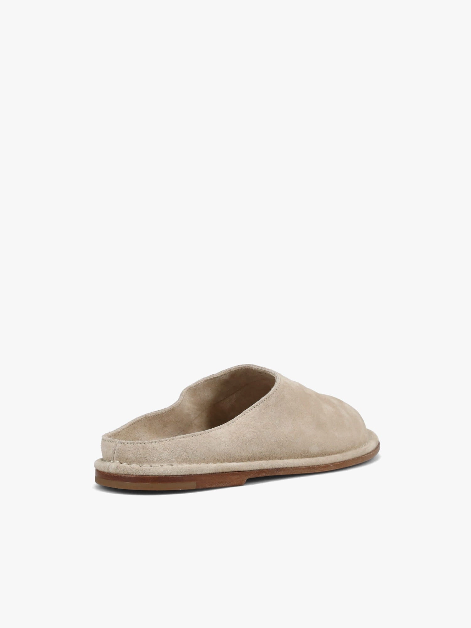 Dangling Flat Shoes Capalbio Sabot Taos Taupe Suede